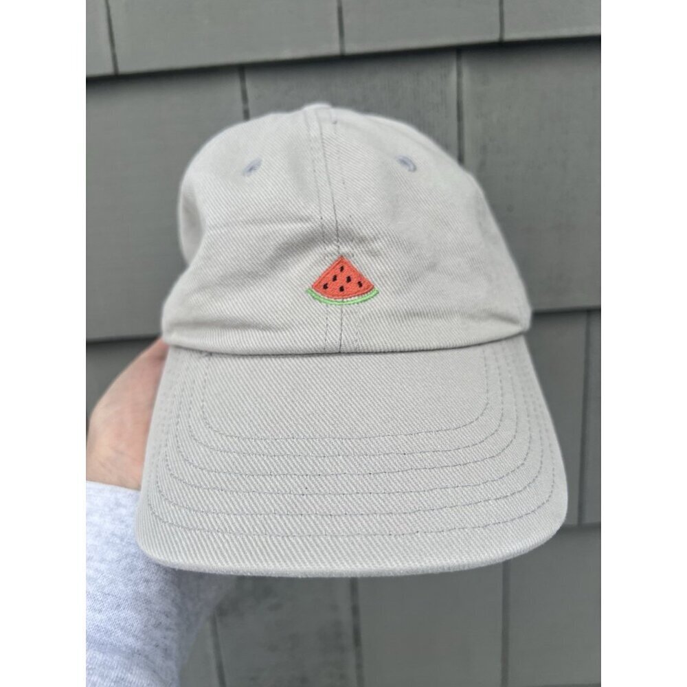 Love your Melon khaki baseball cap Dad watermelon embroidered preppy